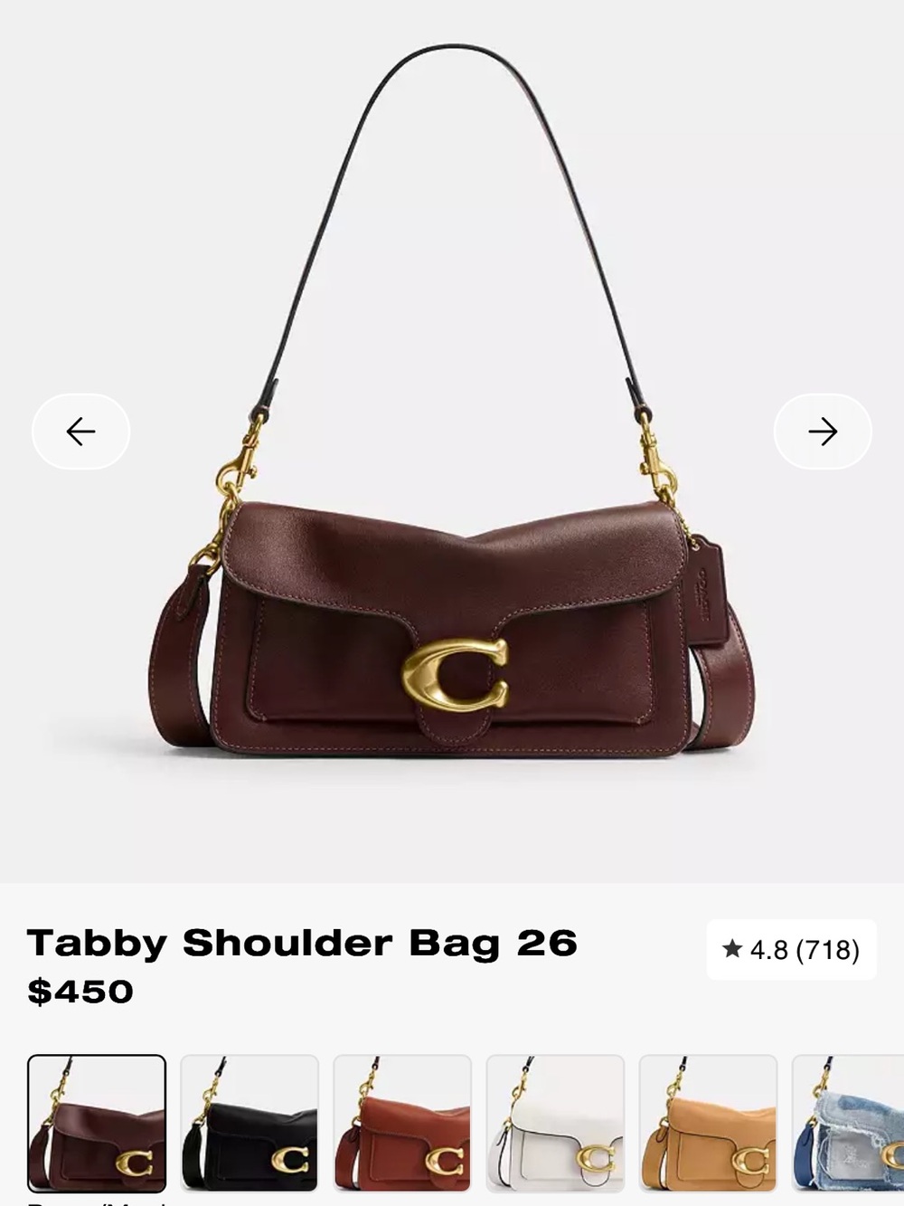 Coach Tabby Shoulder Bag 26 in Maple.